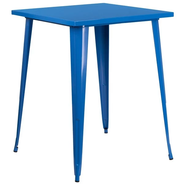 Flash Furniture 33.25" W, 33.25" L, 40.75" H, Metal Top, Blue 4 Flash Furniture 33.25" W, 33.25" L, 40.75" H, Metal Top, Blue - Image 2