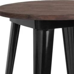 Flash Furniture Round Black Metal Bar Table, 24", 24" W, 24" L, 41.5" H, Wood Top, Wood Grain 10 Flash Furniture Round Black Metal Bar Table, 24", 24" W, 24" L, 41.5" H, Wood Top, Wood Grain -Kitchen & Dining Furniture Sales Store Grainger CHxx51080xx40M1xxBKxxGGxxinset2xx219c19
