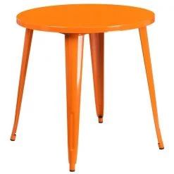 Flash Furniture Round 30" W, 30" L, 29.5" H, Metal Top, Orange -Kitchen & Dining Furniture Sales Store Grainger CHxx51090THxx4xx18VRTxxORxxGGxxinset1xxf2c556