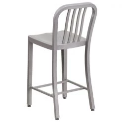 Flash Furniture Silver Metal Outdoor Stool, 24" -Kitchen & Dining Furniture Sales Store Grainger CHxx61200xx24xxSILxxGGxxinset2xx24430c
