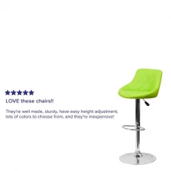 Flash Furniture Green Vinyl Barstool, Adj Height, Seat Height Range: 23" to 32" -Kitchen & Dining Furniture Sales Store Grainger CHxx82028AxxGRNxxGGxxREVIEWxx07c2aa