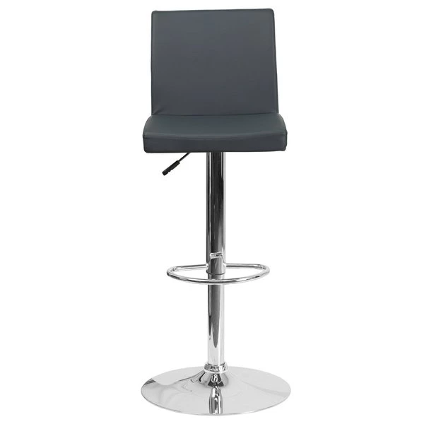 Flash Furniture Gray Vinyl Barstool, Adj Height, Backrest: Panel Back 9 Flash Furniture Gray Vinyl Barstool, Adj Height, Backrest: Panel Back - Image 7