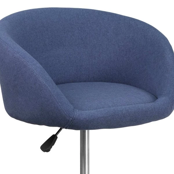 Flash Furniture Blue Fabric Barstool, Adj Height, Backrest: Barrel Back 5 Flash Furniture Blue Fabric Barstool, Adj Height, Backrest: Barrel Back - Image 3