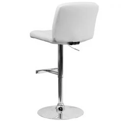 Flash Furniture White Vinyl Barstool, Adj Height, Backrest: Tufted -Kitchen & Dining Furniture Sales Store Grainger DSxx829xxWHxxGGxxinset2xx29f912