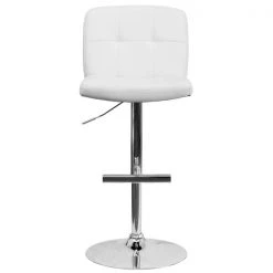 Flash Furniture White Vinyl Barstool, Adj Height, Backrest: Tufted -Kitchen & Dining Furniture Sales Store Grainger DSxx829xxWHxxGGxxinset3xx5eb072