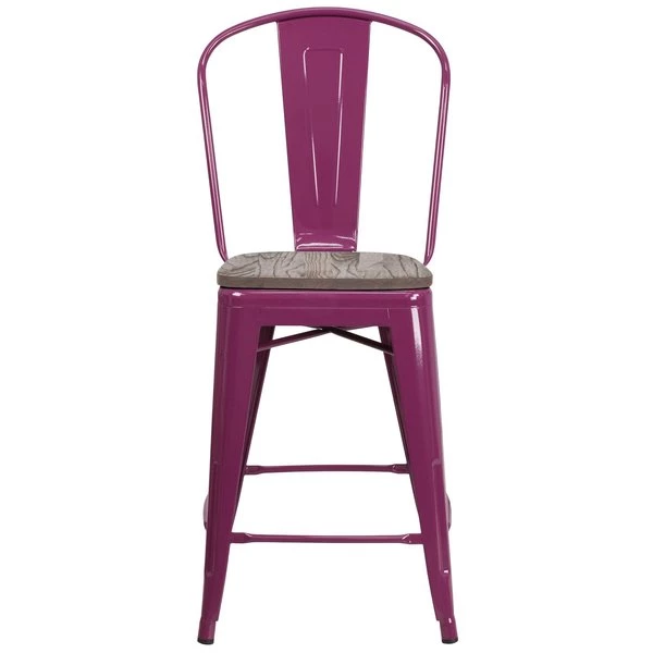 Flash Furniture Metal Counter Stool, 24", Purple 8 Flash Furniture Metal Counter Stool, 24", Purple - Image 6