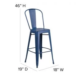 Flash Furniture Distressed Blue Metal Stool, Material: metal -Kitchen & Dining Furniture Sales Store Grainger ETxx3534xx30xxABxxGGxxDIMSxx69c880