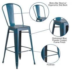 Flash Furniture Distressed Blue Metal Stool, Material: metal -Kitchen & Dining Furniture Sales Store Grainger ETxx3534xx30xxABxxGGxxinset4xx198a7d