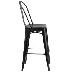 Flash Furniture Distressed Black Metal Stool, Seat Height Range: 30" -Kitchen & Dining Furniture Sales Store Grainger ETxx3534xx30xxBKxxGGxxinset1xx3856e4