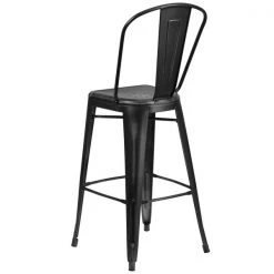 Flash Furniture Distressed Black Metal Stool, Seat Height Range: 30" -Kitchen & Dining Furniture Sales Store Grainger ETxx3534xx30xxBKxxGGxxinset2xxd2ced3