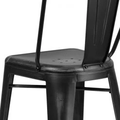 Flash Furniture Distressed Black Metal Stool, Seat Height Range: 30" -Kitchen & Dining Furniture Sales Store Grainger ETxx3534xx30xxBKxxGGxxinset6xx7ffcb9