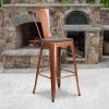 Flash Furniture Metal Bar Stool, 30", Copper