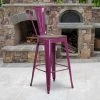 Flash Furniture Metal Bar Stool, 30", Purple