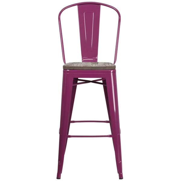 Flash Furniture Metal Bar Stool, 30", Purple 9 Flash Furniture Metal Bar Stool, 30", Purple - Image 7