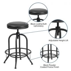 Flash Furniture Stool, 440 lb., Black, 21" Seat W -Kitchen & Dining Furniture Sales Store Grainger ETxxBR542xx230xxGGxxinset4xx42e46d