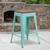 Flash Furniture No Back Metal Stool, 24", Mint