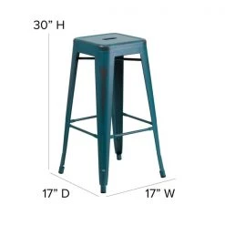 Flash Furniture Distressed Blue-Tl Metal Stool -Kitchen & Dining Furniture Sales Store Grainger ETxxBT3503xx30xxKBxxGGxxDIMSxxf7d530