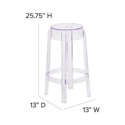 Flash Furniture Transparent Stool, 25.75"H -Kitchen & Dining Furniture Sales Store Grainger FHxx118xxAPC1xxGGxxDIMSxx0ecada
