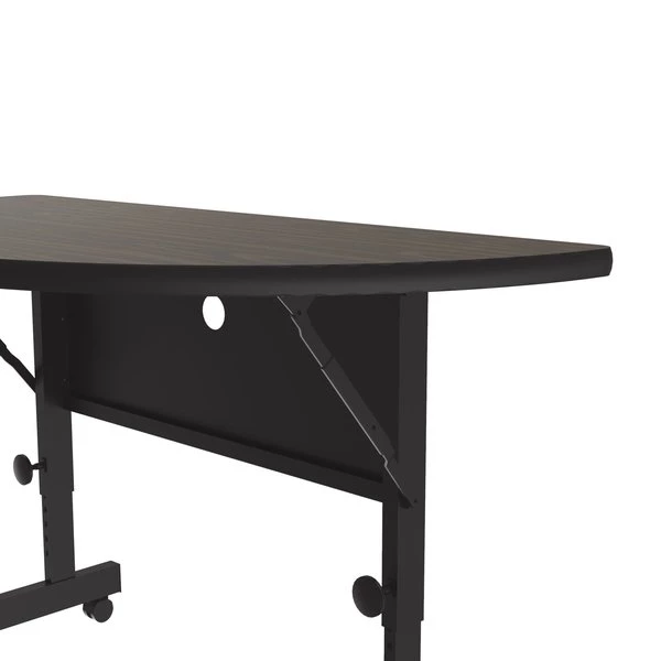 Correll, Inc. Deluxe Adjustable Height Flip Top Training Table, 24" W, 48" L, High Pressure Laminate Top, Walnut 7 Correll, Inc. Deluxe Adjustable Height Flip Top Training Table, 24" W, 48" L, High Pressure Laminate Top, Walnut - Image 5