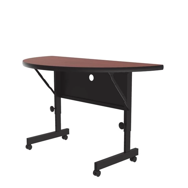 Correll, Inc. Deluxe Adjustable Height Flip Top Training Table, 24" W, 48" L, High Pressure Laminate Top, Cherry 9 Correll, Inc. Deluxe Adjustable Height Flip Top Training Table, 24" W, 48" L, High Pressure Laminate Top, Cherry - Image 7