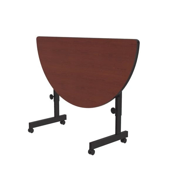 Correll, Inc. Deluxe Adjustable Height Flip Top Training Table, 24" W, 48" L, High Pressure Laminate Top, Cherry 4 Correll, Inc. Deluxe Adjustable Height Flip Top Training Table, 24" W, 48" L, High Pressure Laminate Top, Cherry - Image 2