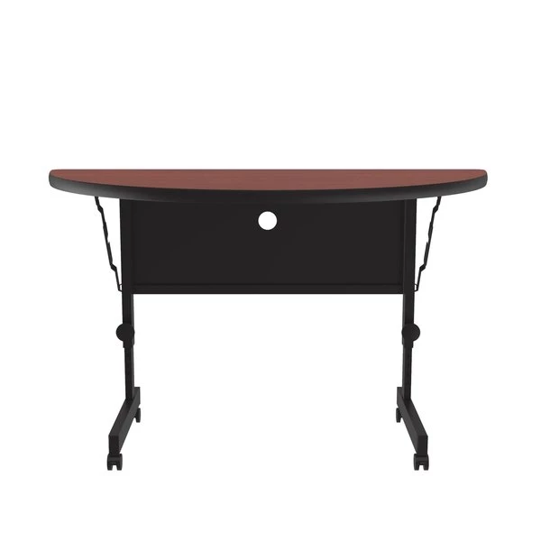 Correll, Inc. Deluxe Adjustable Height Flip Top Training Table, 24" W, 48" L, High Pressure Laminate Top, Cherry 8 Correll, Inc. Deluxe Adjustable Height Flip Top Training Table, 24" W, 48" L, High Pressure Laminate Top, Cherry - Image 6