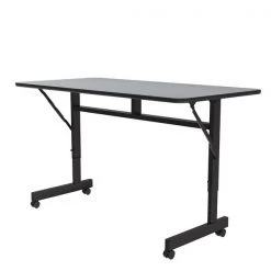 Correll, Inc. Deluxe Adjustable Height Flip Top Training Table, 24" W, 48" L, Melamine Laminate Top, Gray Granite -Kitchen & Dining Furniture Sales Store Grainger FT2448Mxx15xx03xx5cb419