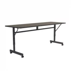 Correll, Inc. Deluxe Adjustable Height Flip Top Training Table, 24" W, 60" L, Melamine Laminate Top, Walnut -Kitchen & Dining Furniture Sales Store Grainger FT2460Mxx01xx02xx61289a