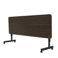 Correll, Inc. Deluxe Adjustable Height Flip Top Training Table, 24" W, 72" L, Melamine Laminate Top, Walnut -Kitchen & Dining Furniture Sales Store Grainger FT2472Mxx01xx05xx421668