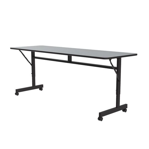 Correll, Inc. Deluxe Adjustable Height Flip Top Training Table, 24" W, 72" L, Melamine Laminate Top, Gray Granite 6 Correll, Inc. Deluxe Adjustable Height Flip Top Training Table, 24" W, 72" L, Melamine Laminate Top, Gray Granite - Image 4