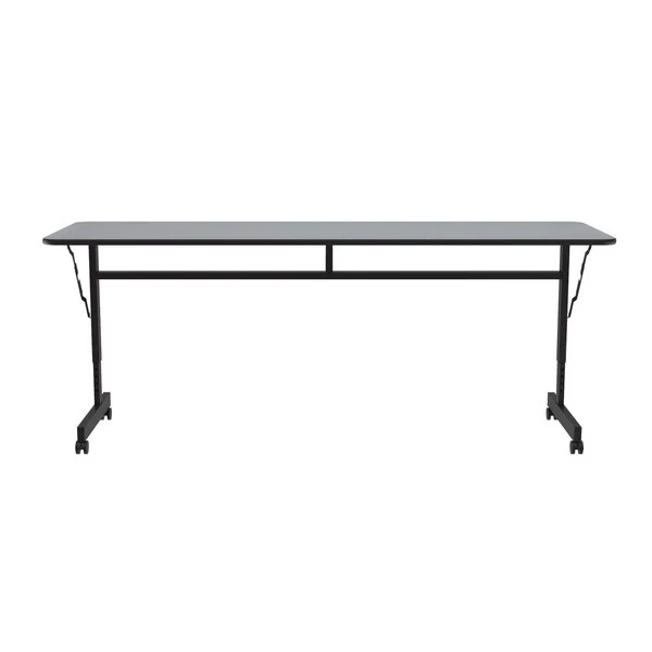 Correll, Inc. Deluxe Adjustable Height Flip Top Training Table, 24" W, 72" L, Melamine Laminate Top, Gray Granite 8 Correll, Inc. Deluxe Adjustable Height Flip Top Training Table, 24" W, 72" L, Melamine Laminate Top, Gray Granite - Image 6