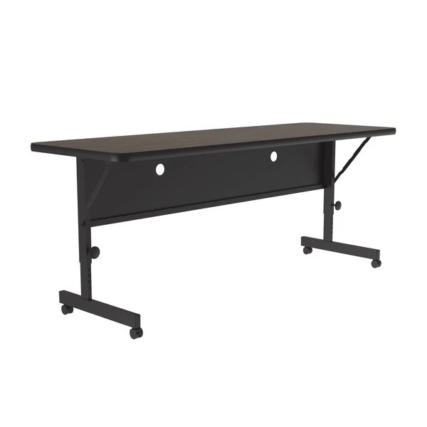 Correll, Inc. Deluxe Adjustable Height Flip Top Training Table, 24" W, 72" L, High Pressure Laminate Top, Walnut 11 Correll, Inc. Deluxe Adjustable Height Flip Top Training Table, 24" W, 72" L, High Pressure Laminate Top, Walnut - Image 9