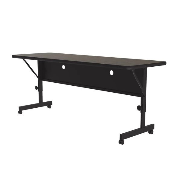 Correll, Inc. Deluxe Adjustable Height Flip Top Training Table, 24" W, 72" L, High Pressure Laminate Top, Walnut 10 Correll, Inc. Deluxe Adjustable Height Flip Top Training Table, 24" W, 72" L, High Pressure Laminate Top, Walnut - Image 8