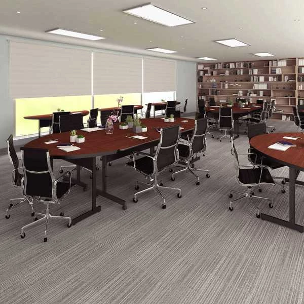 Correll, Inc. Deluxe Adjustable Height Flip Top Training Table, 24" W, 72" L, High Pressure Laminate Top, Walnut 9 Correll, Inc. Deluxe Adjustable Height Flip Top Training Table, 24" W, 72" L, High Pressure Laminate Top, Walnut - Image 7