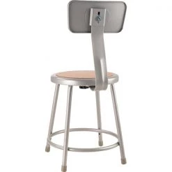 National Public Seating Round Stool with Backrest, Height 18"Gray -Kitchen & Dining Furniture Sales Store Grainger G7347575xx04xxfa08da