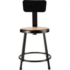 National Public Seating Round Stool with Backrest, Height 18"Black -Kitchen & Dining Furniture Sales Store Grainger G9364013xx02xxdf08c0