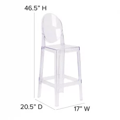 Flash Furniture Ghost Barstool, Oval Back -Kitchen & Dining Furniture Sales Store Grainger OWxxGHOSTBACKxx29xxGGxxDIMSxx133fdd