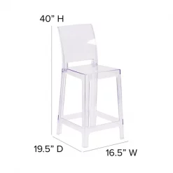 Flash Furniture Square Back Ghost Stool -Kitchen & Dining Furniture Sales Store Grainger OWxxSQUAREBACKxx24xxGGxxDIMSxx590529