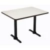 Rectangle KFI Mode 30" x 60" Conference Table, Crisp Linen Finish, Black T-leg Base, Bistro Height -Kitchen & Dining Furniture Sales Store Grainger T3060 B2065 BK CL 1