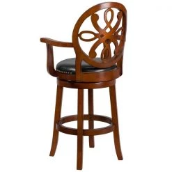 Flash Furniture Wood Stool w/Arms, Brandy, 30" -Kitchen & Dining Furniture Sales Store Grainger TAxx550230xxBDYxxGGxxinset2xx0c7fe3