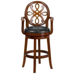 Flash Furniture Wood Stool w/Arms, Brandy, 30" -Kitchen & Dining Furniture Sales Store Grainger TAxx550230xxBDYxxGGxxinset3xx78198b