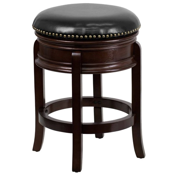Flash Furniture Backless Stool, Cappuccino, 24", Seat Height Range: 25" 6 Flash Furniture Backless Stool, Cappuccino, 24", Seat Height Range: 25" - Image 4
