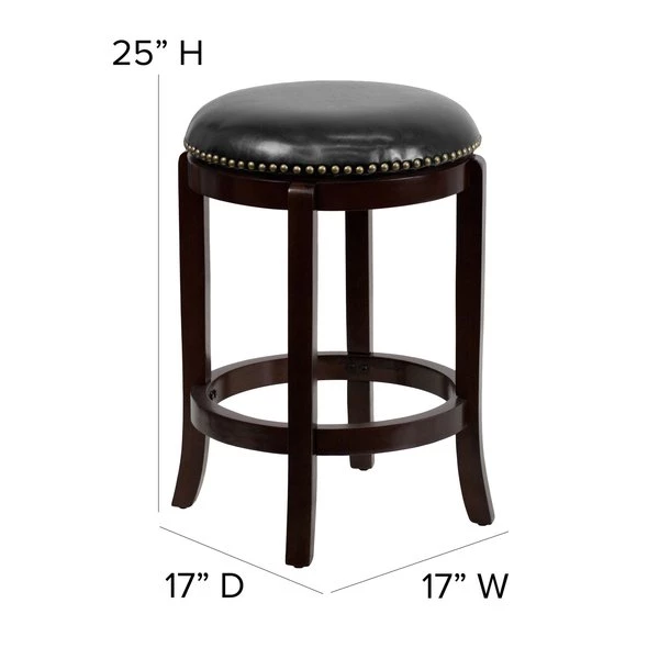 Flash Furniture Backless Stool, Cappuccino, 24", Caster Type: Glides 8 Flash Furniture Backless Stool, Cappuccino, 24", Caster Type: Glides - Image 6