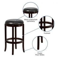 Flash Furniture Backless Stool, Cappuccino, 29", Seat Height Range: 30" -Kitchen & Dining Furniture Sales Store Grainger TAxx68929xxCAxxGGxxinset4xx13cc86