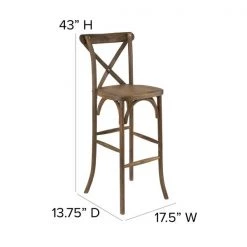 Flash Furniture Barstool, Antique, Cross Back 18 Flash Furniture Barstool, Antique, Cross Back -Kitchen & Dining Furniture Sales Store Grainger XAxxXxxBARxxGOxxGGxxDIMSxxf7250d