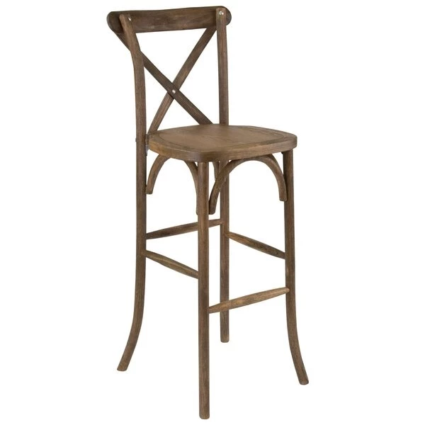 Flash Furniture Barstool, Antique, Cross Back 4 Flash Furniture Barstool, Antique, Cross Back - Image 2