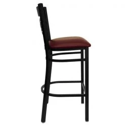 Flash Furniture Restaurant Stool, X Back, Burgundy Seat -Kitchen & Dining Furniture Sales Store Grainger XUxx6F8BXBKxxBARxxBURVxxGGxxinset1xx231c43