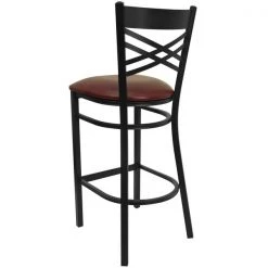 Flash Furniture Restaurant Stool, X Back, Burgundy Seat -Kitchen & Dining Furniture Sales Store Grainger XUxx6F8BXBKxxBARxxBURVxxGGxxinset2xxa7a3f1