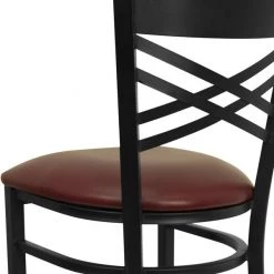 Flash Furniture Restaurant Stool, X Back, Burgundy Seat -Kitchen & Dining Furniture Sales Store Grainger XUxx6F8BXBKxxBARxxBURVxxGGxxinset6xx481267