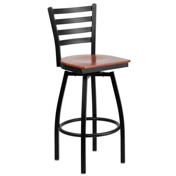 Flash Furniture Restaurant Stool, Ladder Back, Chy Seat, Frame Material: Metal 5 Flash Furniture Restaurant Stool, Ladder Back, Chy Seat, Frame Material: Metal - Image 3